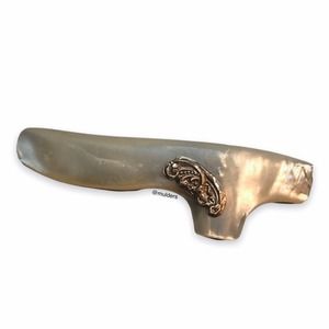 Mother of Pearl Shell Handle with Art Deco Gold Grips